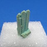 Chrysocolla after Gypsum or Azurite<br />Ray Mines, Scott Mountain area, Mineral Creek District, Dripping Spring Mountains, Pinal County, Arizona, USA<br />17 mm x 6 mm x 3 mm<br /> (Author: Don Lum)