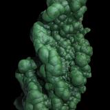 Malachite<br />L'Etoile du Congo Mine, Lubumbashi (Elizabethville), Katanga Copper Crescent, Haut-Katanga (Shaba), Democratic Republic of the Congo (Zaire)<br />40 x 40 x 80 mm<br /> (Author: Rob Schnerr)