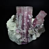 Elbaite (Tourmaline Group), Quartz (variety smoky quartz), Albite (variety cleavelandite)<br />Paprok, Kamdesh District, Nuristan Province, Afghanistan<br />22.5 cm x 22.2 cm x 17.2 cm<br /> (Author: Don Lum)