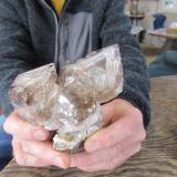 Quartz on dolostone<br />Turtle Clan Ridge, Fonda, Mohawk, Montgomery County, New York, USA<br />Fingers for scale.<br /> (Author: vic rzonca)