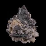 Quartz (variety smoky quartz), Albite<br />Jurupa Mountains, Jurupa Valley, Riverside County, California, USA<br />8.7 x 7.7 cm<br /> (Author: am mizunaka)