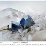 Anatase and Quartz<br />Nere Valley, Güell d'Hornos (Uelh de Horno), Sèrra de Horno, Vielha e Mijaran (Viella i Mitjaran), Vall d'Aran, Lérida / Lleida, Catalonia / Catalunya, Spain<br /><br /> (Author: ploum)