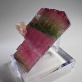 Elbaite (Tourmaline Group), Albite (variety cleavelandite)Paprok, Kamdesh District, Nuristan Province, Afghanistan115 mm x 67 mm x 55 mm (Author: Don Lum)