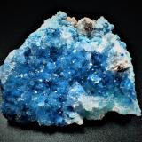 Shattuckite, Quartz, ChrysocollaMina Milpillas, nivel 1100, Cuitaca, Municipio Santa Cruz, Sonora, México52 mm x 40 mm x 18 mm (Author: Don Lum)