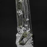 Epidote, Quartz<br />Fazenda Rubinho Pimenta Claim, Capelinha, Vale do Jequitinhonha, Minas Gerais, Brazil<br />8.0 x 1.6 cm<br /> (Author: am mizunaka)