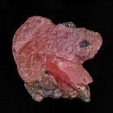 Rhodochrosite, ElbaiteConcesión Pederneira, São José da Safira, Governador Valadares, Vale do Rio Doce, Minas Gerais, Brasil21 x 23 mm (Author: am mizunaka)