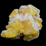Sulphur and Aragonite<br />Agrigento (Girgenti) Province, Sicily, Italy<br />110x90x70 mm <br /> (Author: Dany Mabillard)