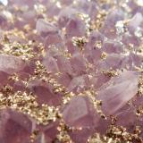 Quartz (variety amethyst) and Pyrite<br />Chala Mine, Spachievo, Mineralni Bani Municipality, Haskovo Oblast, Bulgaria<br />100x70x20 mm<br /> (Author: Dany Mabillard)