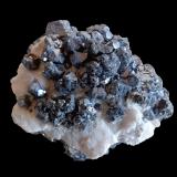 Galena and Calcite<br />Krushev dol Mine, Madan mining area, Rhodope Mountains, Smolyan Oblast, Bulgaria<br />70x50x20 mm<br /> (Author: Dany Mabillard)