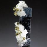 Galena, Dolomite, Chalcopyrite<br />Buick Mine, Bixby, Viburnum Trend District, Iron County, Missouri, USA<br />0.9 cm x 2.2 cm<br /> (Author: Michael Shaw)