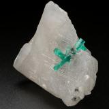 Beryl (variety emerald), Calcite<br />Coscuez mining district, Municipio San Pablo de Borbur, Western Emerald Belt, Boyacá Department, Colombia<br />47mm x 38mm x 29mm, largest xl=19mm<br /> (Author: Fiebre Verde)