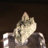 Titanite and Chlorite<br />Switzerland<br />Overall size: 32mm x 36mm x 22mm; Xl = 8mm x 14mm x 1,5mm<br /> (Author: Firmo Espinar)