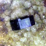 Osumilita, Tridimita<br />Obsidian Cliffs, North Sister Mountain, McKenzie Pass, Lane County, Oregon, USA<br />Cristal de 3 mm.<br /> (Autor: Antonio P. López)
