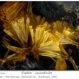 Cacoxenite<br />Hot Springs, Garland County, Arkansas, USA<br />fov 0.9 mm<br /> (Author: ploum)