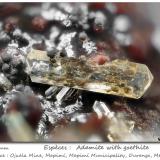 Adamite with Goethite<br />Ojuela Mine, Mapimí, Municipio Mapimí, Durango, Mexico<br />fov 1.5 mm<br /> (Author: ploum)