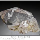 Quartz (variety smoky)<br />Cavradi, Curnera Valley, Tujetsch (Tavetsch), Vorderrhein Valley, Grischun (Grisons; Graubünden), Switzerland<br />fov 80 mm<br /> (Author: ploum)