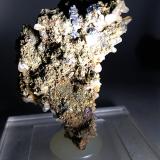 Bournonite, Pyrite, Calcite, Siderite<br />Brosso Mine, Cálea, Léssolo, Canavese District, Metropolitan City of Turin Province, Piedmont (Piemonte), Italy<br />62 x 49 mm<br /> (Author: Sante Celiberti)