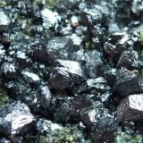 Magnetita, Clinocloro, Pirita, Actinolita y CalcitaLa Herrería Mine, Burguillos del Cerro, Comarca Zafra-Río Bodión, Badajoz, Extremadura, Spain7 x 4 cm. (Autor: javier ruiz martin)