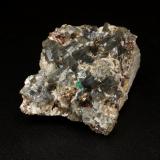 Beryl (variety emerald), Pyrite, Dolomite, Albite (variety cleavelandite)<br />Chivor mining district, Municipio Chivor, Eastern Emerald Belt, Boyacá Department, Colombia<br />26mm x 31mm x 21mm, xl=2mm<br /> (Author: Fiebre Verde)