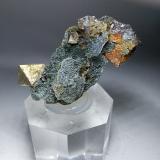 Pyrite, 'Chlorite'<br />Brosso Mine, Cálea, Léssolo, Canavese District, Metropolitan City of Turin Province, Piedmont (Piemonte), Italy<br />51,7 x 24 mm<br /> (Author: Sante Celiberti)