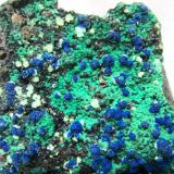 Azurite, Malachite, Chrysocolla<br />Morenci Mine, Northwest Extension, Morenci, Copper Mountain District, Shannon Mountains, Greenlee County, Arizona, USA<br />FOV 10 cm<br /> (Author: Tobi)