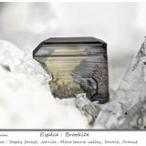 Brookite and Quartz<br /><br />fov 4.6 mm<br /> (Author: ploum)