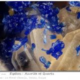 Azurite on Quartz<br />Mont Chemin, Martigny, Wallis (Valais), Switzerland<br />fov 1.45 mm<br /> (Author: ploum)