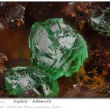 Adamite (variety cuprian)Hilarion Mine, Hilarion area, Kamariza Mines, Agios Konstantinos, Lavrion Mining District, Attikí (Attica) Prefecture, Greecefov 1.7 mm (Author: ploum)