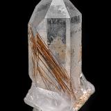 Quartz, Rutile<br />Placerville, Placerville District, El Dorado County, California, USA<br />7.4 x 2.7 cm<br /> (Author: am mizunaka)