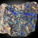 Azurita con MalaquitaTurre, Comarca Levante Almeriense, Almería, Andalucía, España25 x 23 x 10 mm. (Autor: José Luis Zamora)