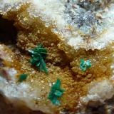 MalaquitaLas Niñas Mine, Rodalquilar, Níjar, Comarca Metropolitana de Almería, Almería, Andalusia, Spain4 x 4 la pieza, 0,75 cm. el encuadre. (Autor: javier ruiz martin)