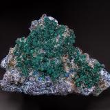 Dioptase, Quartz, Plancheite<br />Sanda Quarry, Mindouli, Mindouli District, Pool Department, Republic of the Congo<br />13.3 x 9.4 cm<br /> (Author: am mizunaka)
