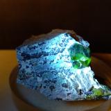 Andradite (variety demantoid), Asbestos<br />Sferlùn asbestos Mine, Vallone del Cengiaccio, Lanzada, Malenco Valley (Valmalenco), Sondrio Province, Lombardy, Italy<br />48 x43 mm<br /> (Author: Sante Celiberti)