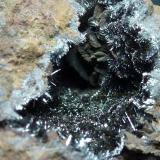 PirolusitaBarranco del Francés, Sierra Almagrera, Cuevas del Almanzora, Comarca Levante Almeriense, Almería, Andalusia, Spain4 x 4 cm. (Autor: javier ruiz martin)