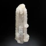 Calcite on Quartz<br />Cavnic mining area, Cavnic, Maramures, Romania<br />2.2 cm x 5.7 cm.<br /> (Author: Michael Shaw)