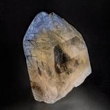 Quartz (variety citrine), Elbaite (variety indicolite)<br />Jenipapo District, Itinga, Vale do Jequitinhonha, Minas Gerais, Brazil<br />7.6 x 6.0 cm<br /> (Author: am mizunaka)