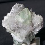 Fluorite with Quartz and PyriteBaimashan tunnel (construction site), Qianbaxia, Wuyishan, Nanping Prefecture, Fujian Province, China4 x 4 cm (Author: Volkmar Stingl)