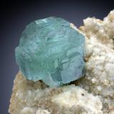 Fluorite on Quartz<br />Felix Mine, Azusa, San Gabriel Mountains, Los Angeles County, California, USA<br />7x4x3 cm overall size<br /> (Author: Jesse Fisher)