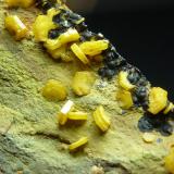 Mimetita, BeudantitaFilón Sur open pit, Minas de Tharsis, Tharsis, Alosno, Comarca El Andévalo, Huelva, Andalusia, Spain3 x 3 cm. (Autor: javier ruiz martin)
