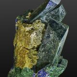 Azurite and Malachite<br />Tsumeb Mine, Tsumeb, Otjikoto Region, Namibia<br />30 x 20 x 40 mm<br /> (Author: Rob Schnerr)