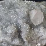 Calcite on Quartz<br />Cangchuanlong #1 tunnel (construction site), Jianyang, Nanping Prefecture, Fujian Province, China<br /><br /> (Author: Volkmar Stingl)
