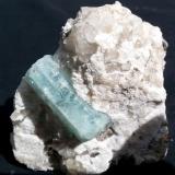 Beryl (variety aquamarine)<br />Yunnan Province, China<br />5,5 x 5,5 cm<br /> (Author: Volkmar Stingl)