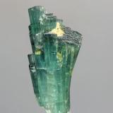 Elbaita (variedad indicolita)<br />Mina Pirineus, Monte Belo, Itinga, Vale do Jequitinhonha, Minas Gerais, Brasil<br />cristal 20x45 mm<br /> (Autor: Ramon A  Lopez Garcia)