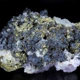 Argentite, Silver, Sphalerite, Pyrite<br />Banská tiavnica (Schemnitz), Banská tiavnica District, Banská Bystrica Region, Slovak Republic<br />40 x 28 mm<br /> (Author: Gerhard Brandstetter)