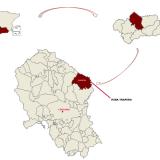 Situación geográfica de la mina “Trapero” en el término municipal de Cardeña, provincia de Córdoba. (Elaboración propia) (Autor: Antonio P. López)