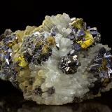 Galenite, Chalcopyrite, Sphalerite, Quartz<br />Banská tiavnica (Schemnitz), Banská tiavnica District, Banská Bystrica Region, Slovak Republic<br />85 x 67 mm<br /> (Author: Gerhard Brandstetter)