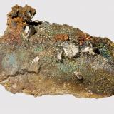 Chalcocita (Calcosina), Pirita, Tennantita-(Fe) antimonialLas Cruces Mine, fase 6, levels 130-135, &#8595;175 m., Gerena-Guillena-Salteras, Comarca Sierra Norte, Seville, Andalusia, Spain9,0 x 4,5 cm. (Autor: Carles)