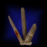 Quartz (variety prase)<br />Estella diapir outcrops, Estella, Comarca Tierra Estella, Merindad Estella, Chartered Community of Navarre (Navarre), Spain<br />35mm x 43mm x 23mm, three needles overall size.<br /> (Author: Firmo Espinar)
