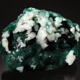 Cerussite on malachite<br />Palabanda, M'Fouati District, Bouenza Department, Republic of the Congo<br />5.6 cm x 7.0 cm<br /> (Author: Michael Shaw)