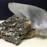 Gypsum, Pyrite, Calcite<br />Niccioleta Mine, Massa Marittima, Grosseto Province, Tuscany, Italy<br />9,5 x 6 cm<br /> (Author: Sante Celiberti)